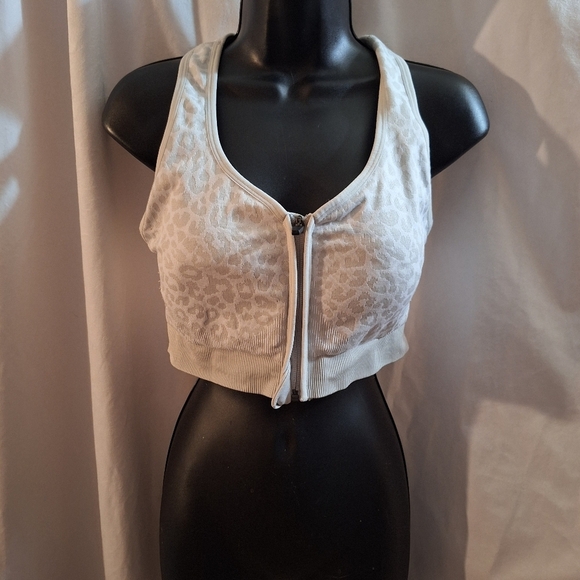 Avia Cream Leopard Print Sports Bra - Picture 1 of 5
